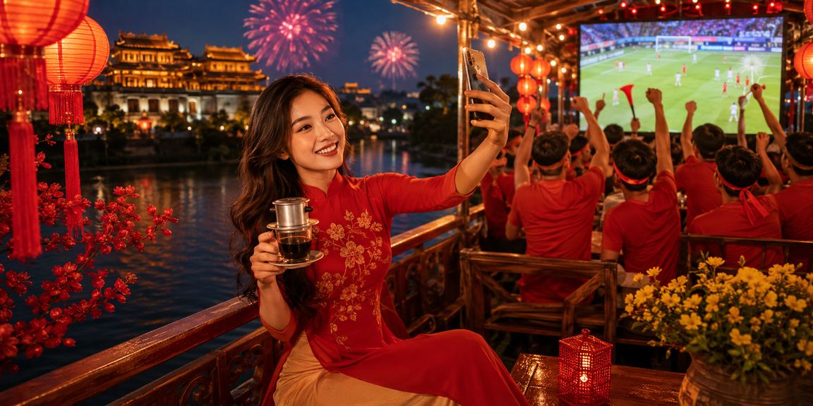 Người dùng nạp tiền và kiểm tra kèo trận đấu tại quán cà phê Huế